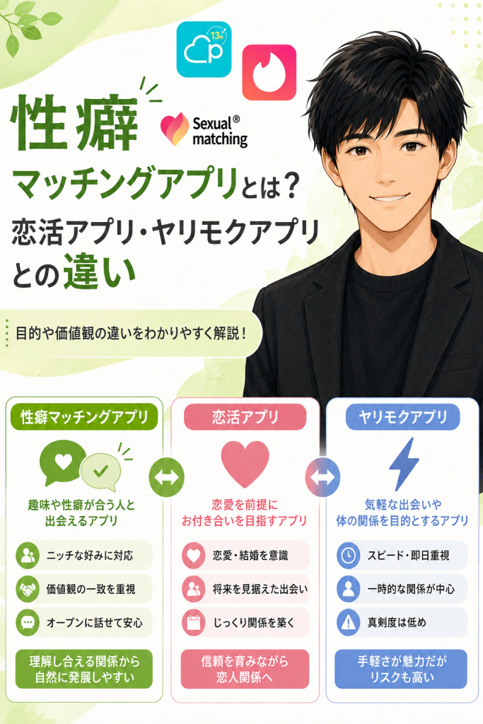 性癖マッチングアプリとその他のアプリの違いとは？